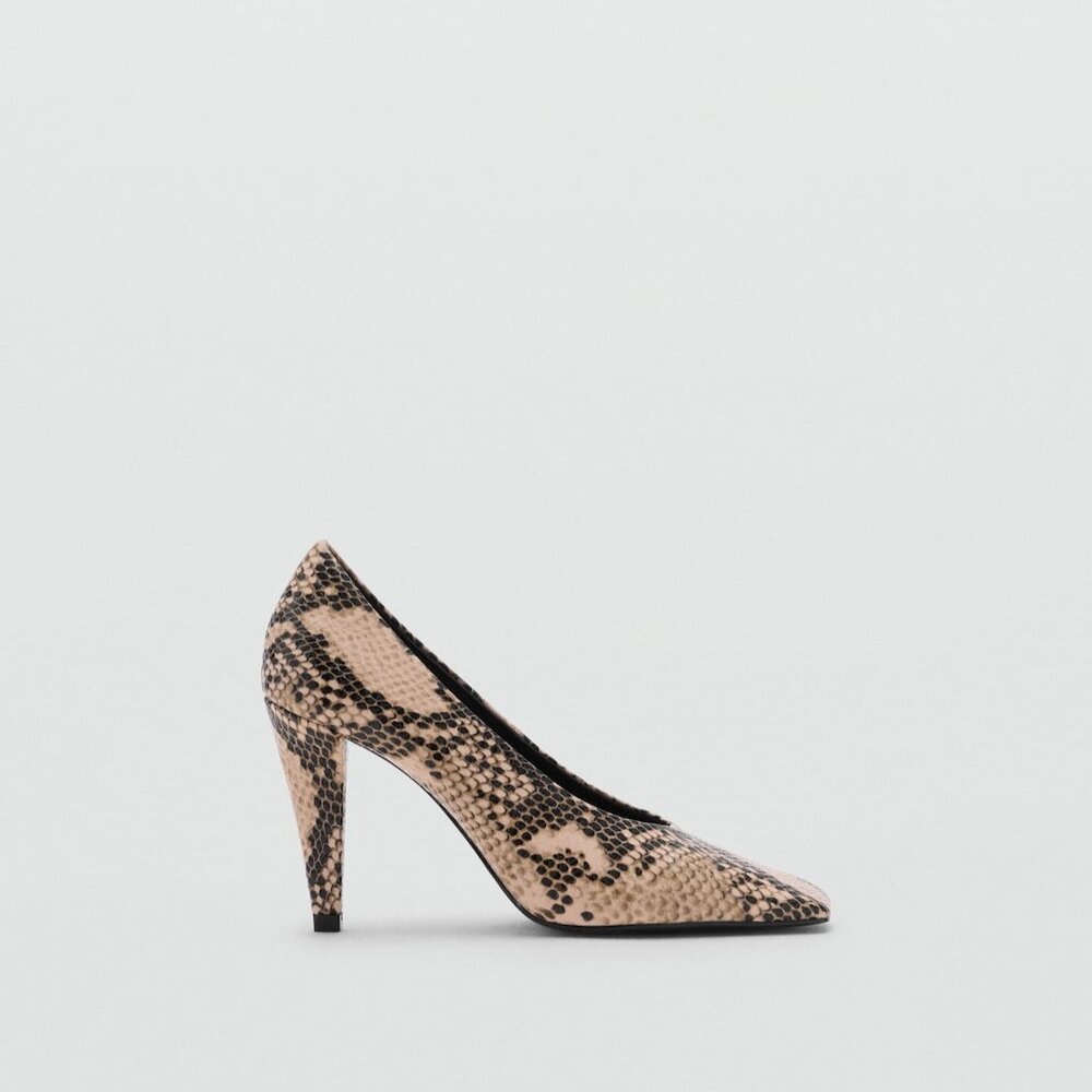 MANGO - Animal-print high heeled shoes beige - 9½ - Woman